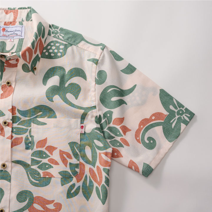 手作りのポリエステル生地メンズかりゆしウェアＭサイズカーキー色 g1866q-1.jpg