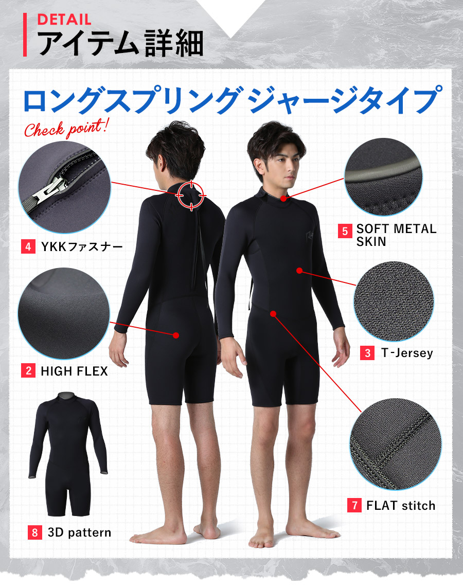 楽天市場】[P10倍]RSS SURF ウェットスーツ ロングスプリング 2mm