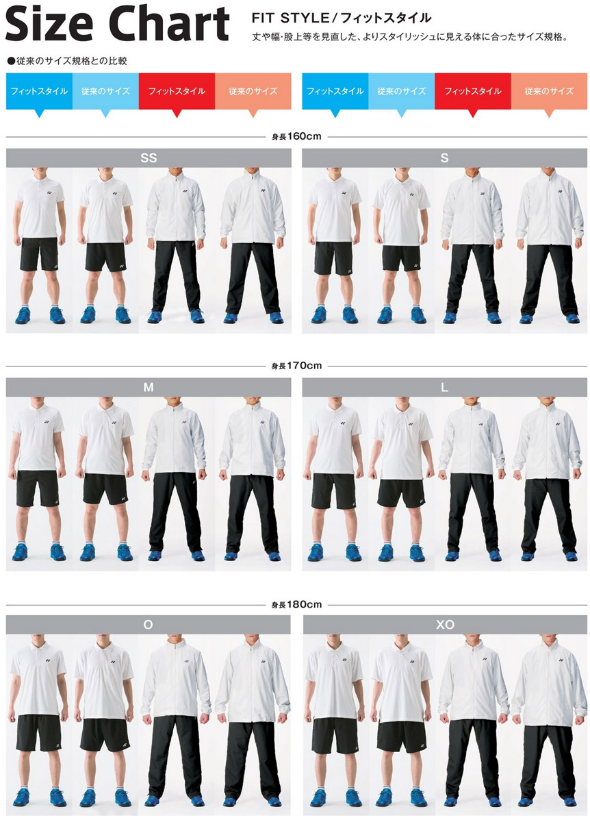 ヨネックス　ウェア　メンズLサイズ 楽天市場】ウェア > ヨネックス > サイズ表：KPI