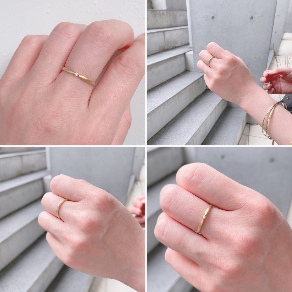 楽天市場】【日本製 18金 華奢リング】 一粒ダイヤモンド リング