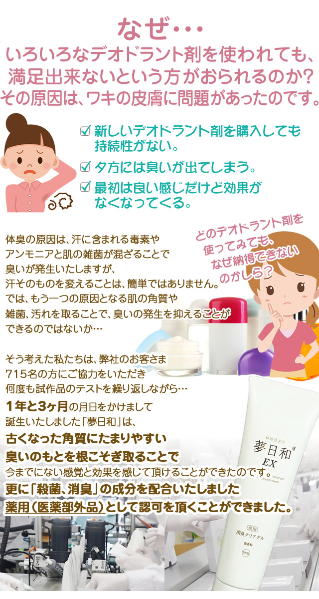 楽天市場】わきが対策 体臭対策専用の夢日和 送料無料 医薬部外品