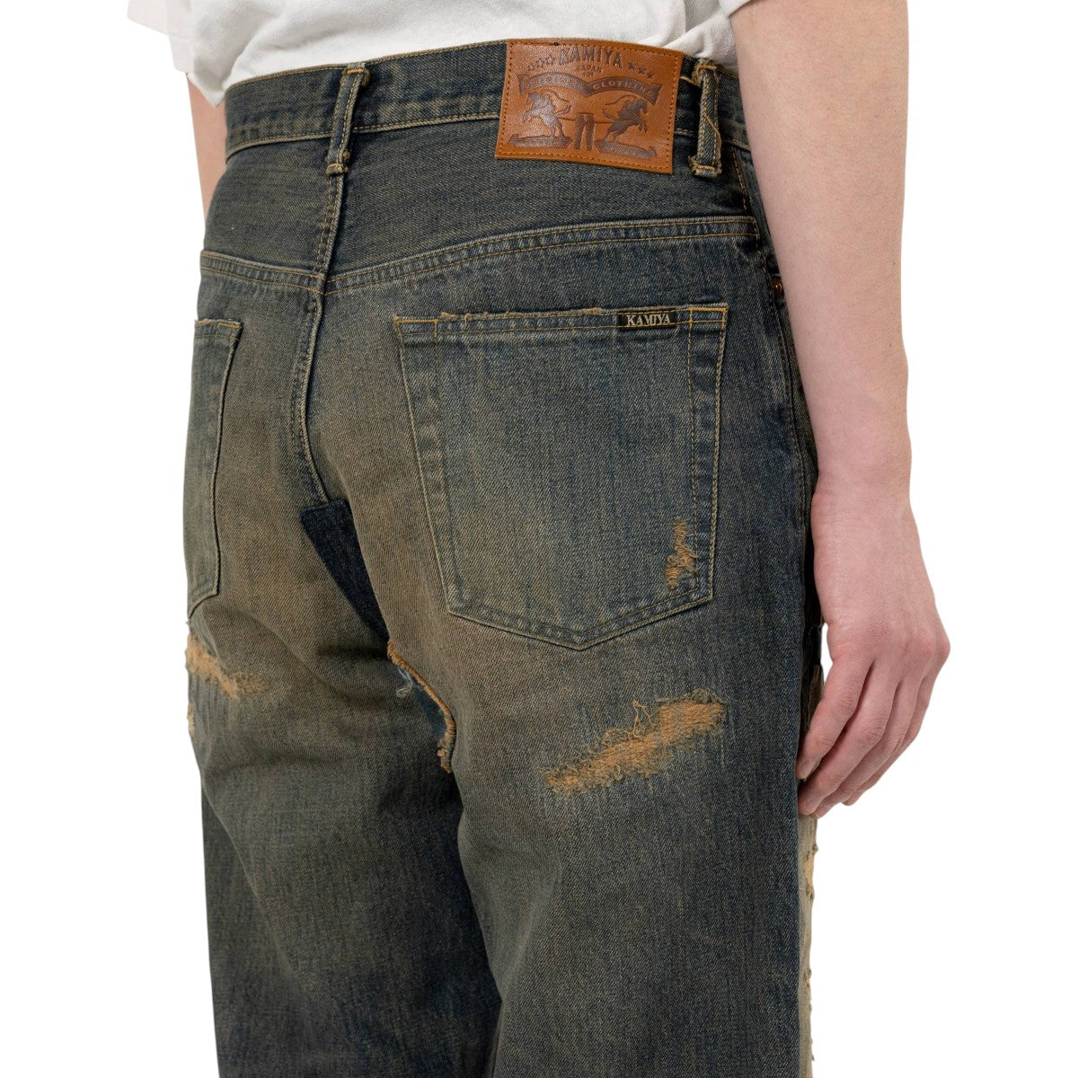 KAMIYA]BORO Bootcut Wide Denim Pants/INDIGO(G15PT053) – R&Co.