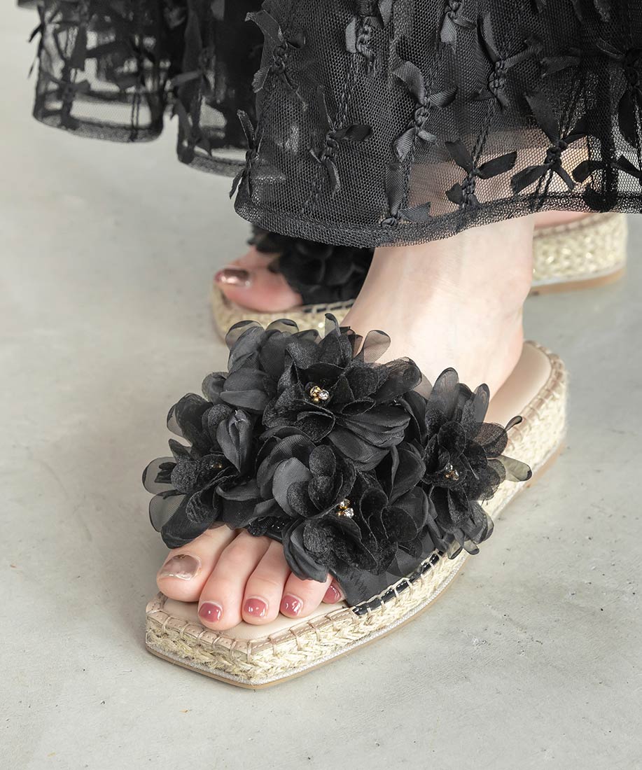 ボリュームフラワーミュールサンダルRANDA公式サイト