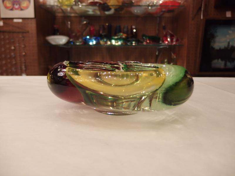 イタリアムラノガラスオブジェ ヴィンテージアートガラス灰皿 マルチ