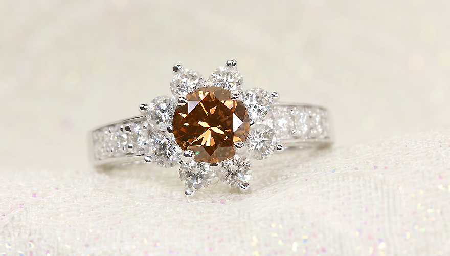ブラウンダイヤモンド 1.0ct ダイヤモンド 1.0ct ホワイトゴールド