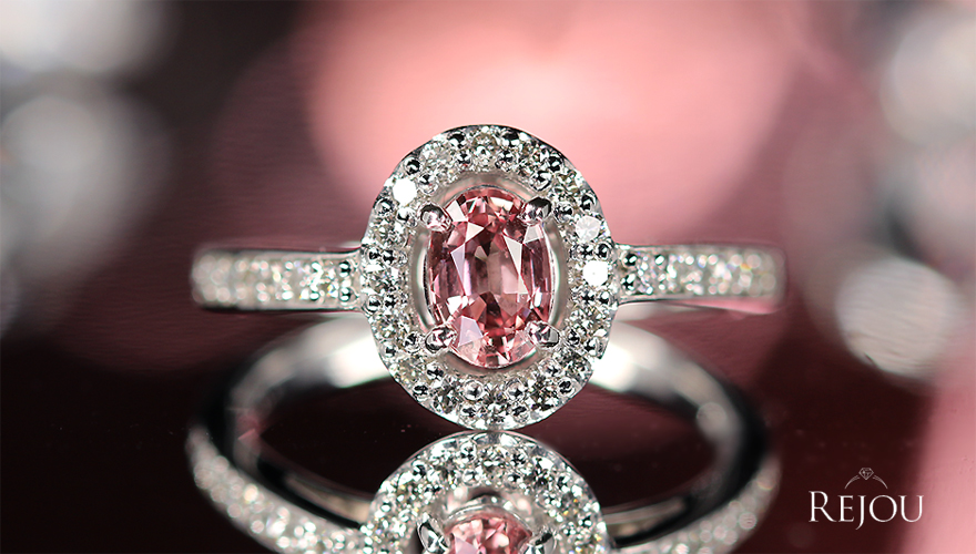 パパラチアサファイア 0.7ct ダイヤモンド 0.3ct プラチナ リング(指輪