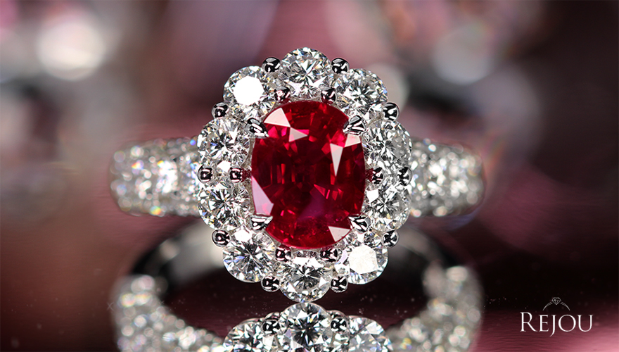 ミャンマー産（ビルマ産）ルビー 2.2ct ダイヤモンド 2.6ct プラチナ