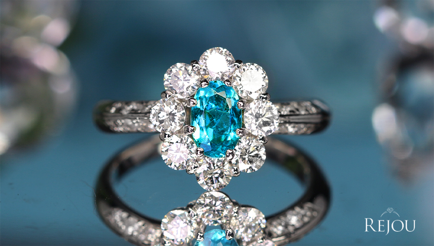 ブラジル産パライバトルマリン 0.4ct ダイヤモンド 1.0ct プラチナ