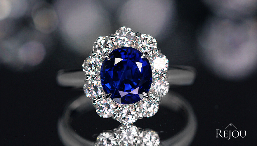 非加熱ブルーサファイア(vivid blue) 2.4ct ダイヤモンド 約1ct