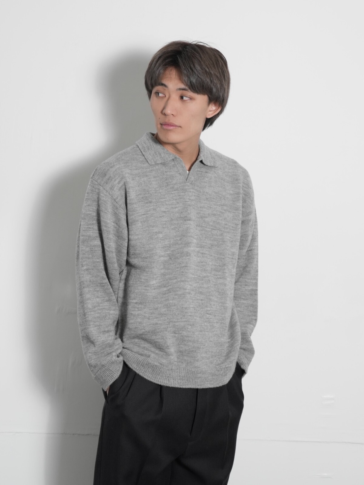 トップス Blanc YM Wool Knit Skipper Shirt Wool Knit Skipper Shirt