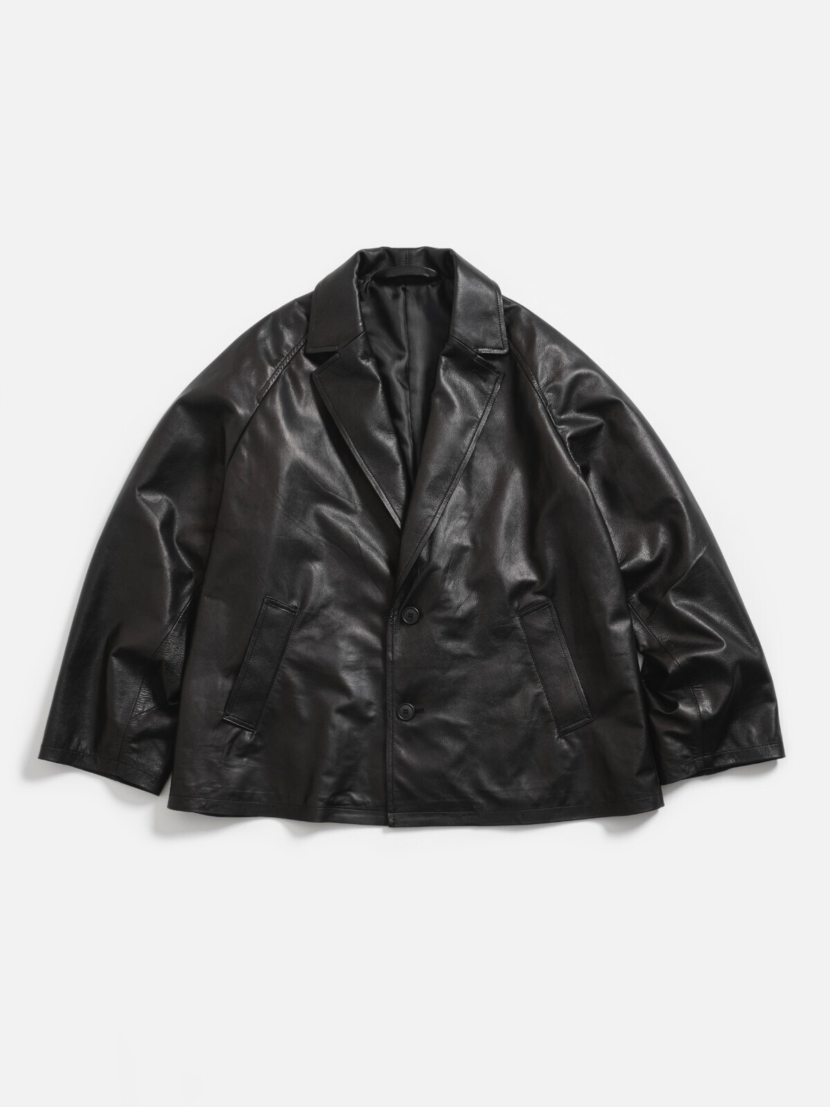 レザーオーバーサイズラグランジャケット - ブラン ワイエム