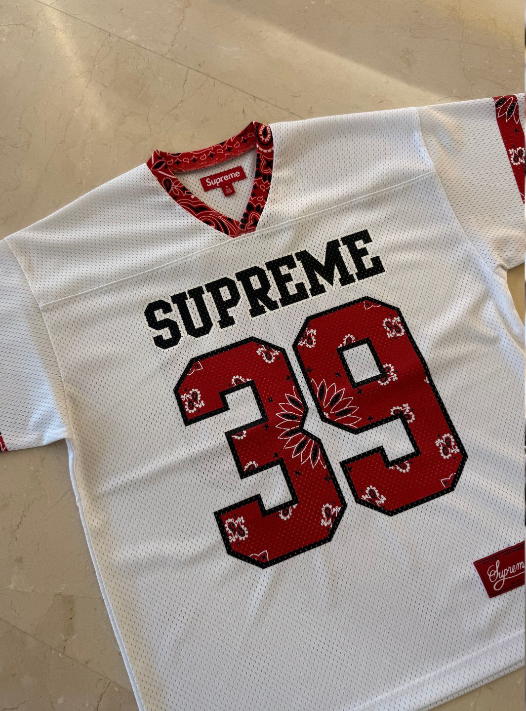 Supreme Bandana Football Jersey White | ResellZone