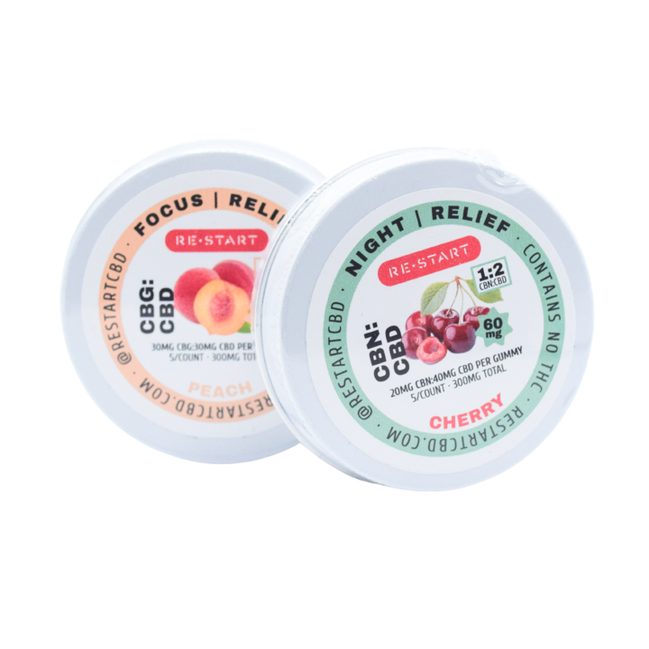 CBG + CBN Gummy Bundle 2 x 5-ct (Save $10) - RESTART​ CBD & THC