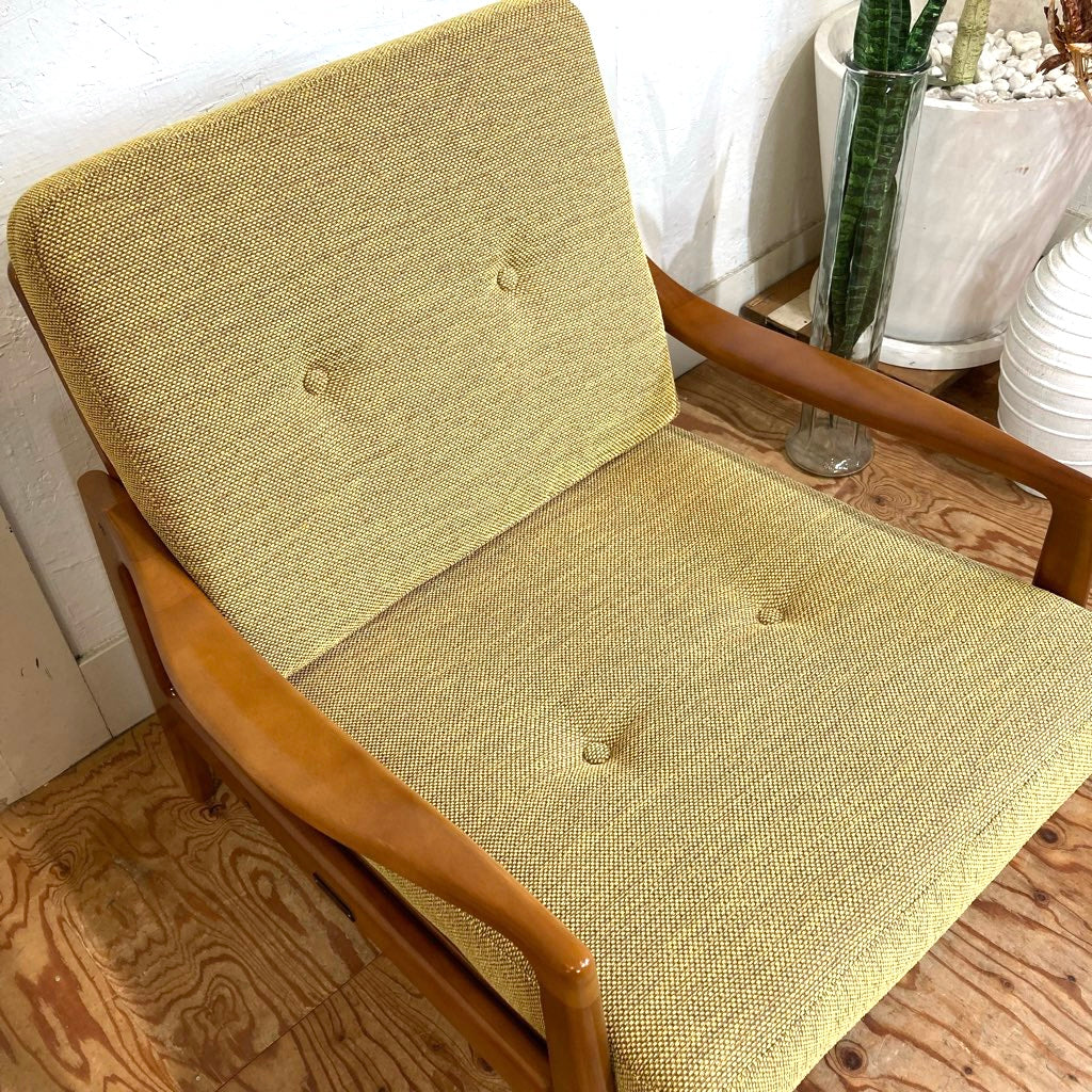 カリモク60 karimoku フレームチェア 1人掛け ソファ マスタード