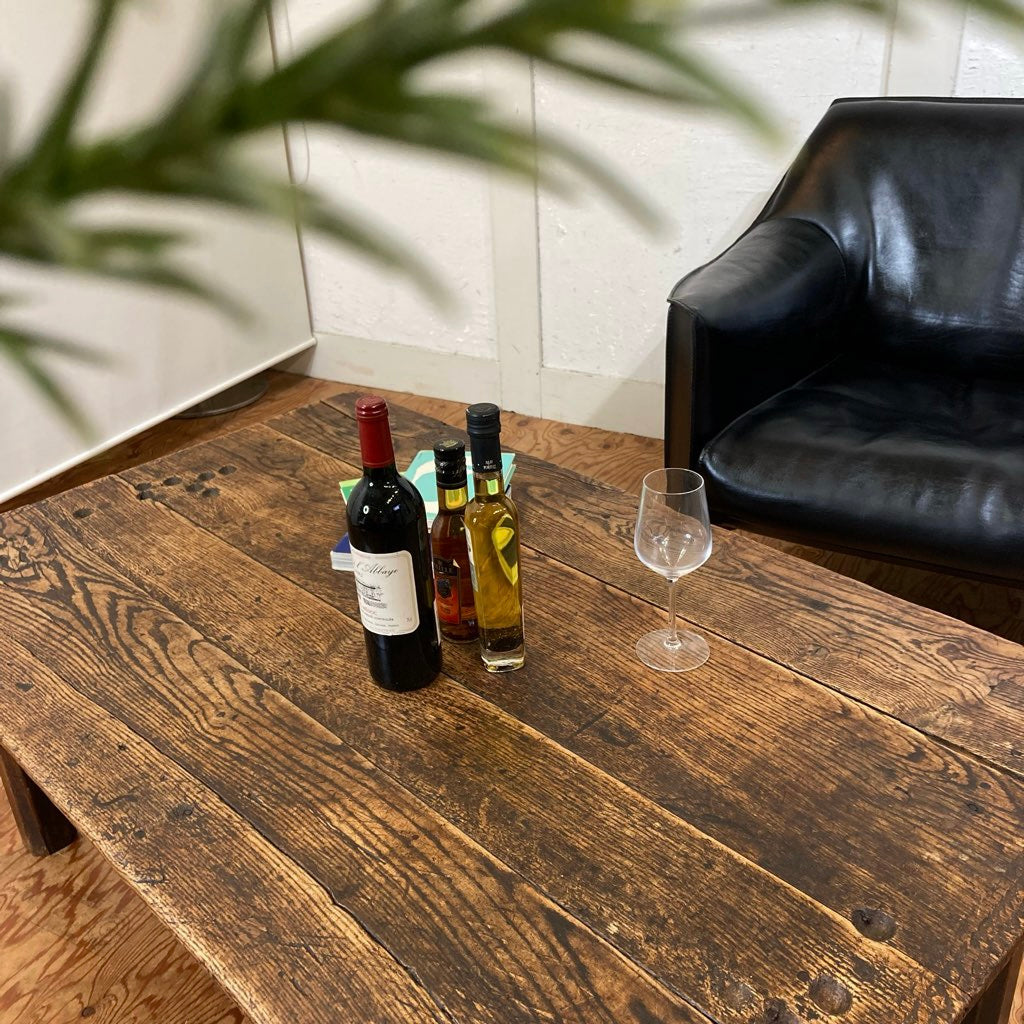 英国 アンティーク オーク無垢材 ローテーブル リビングテーブル