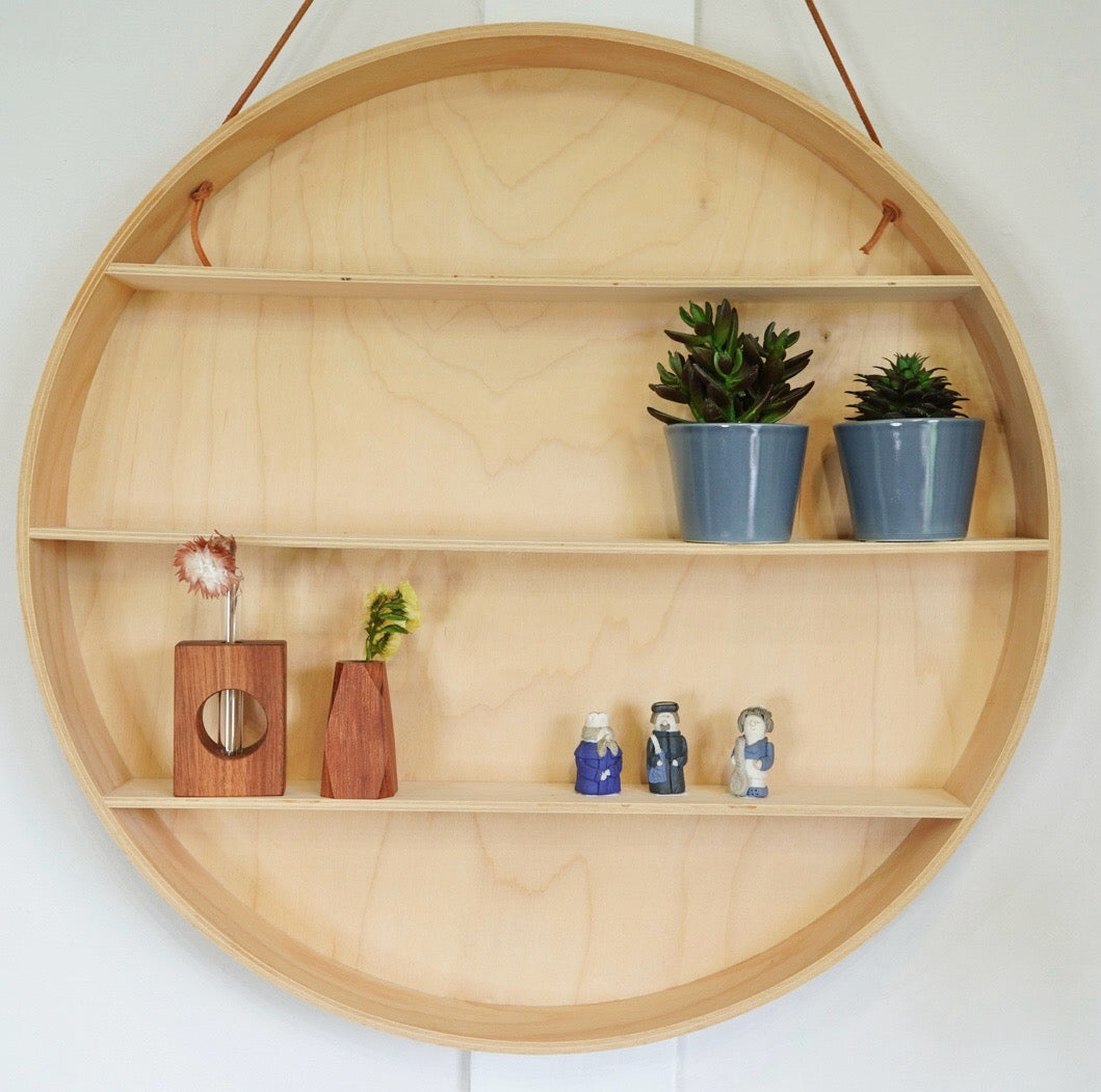 ファームリビング /シェルフ 壁掛け飾り棚 円形 中古 ウォールシェルフ