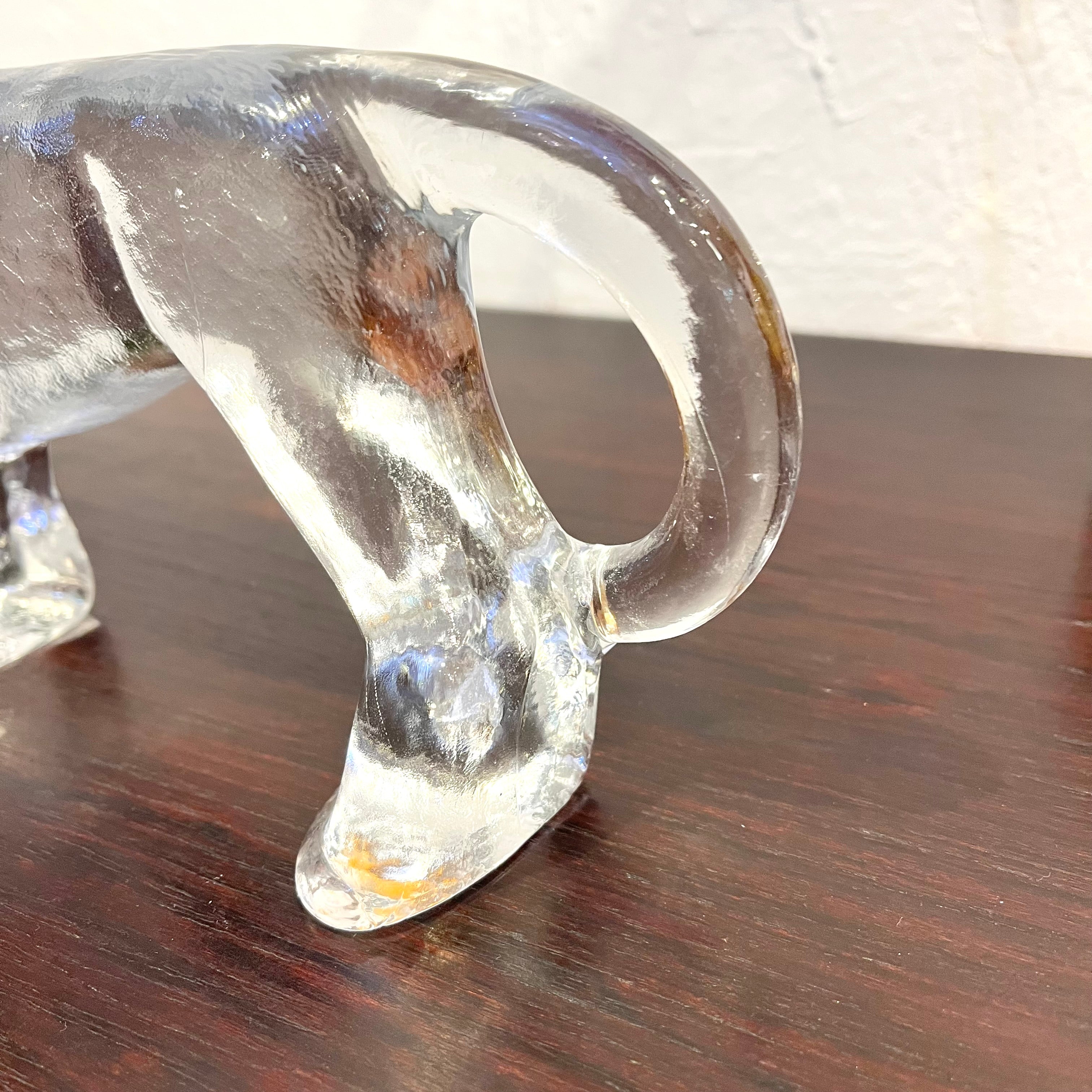 an09 KOSTA BODA ライオン ZOOシリーズ クリスタルガラス 凹み an09