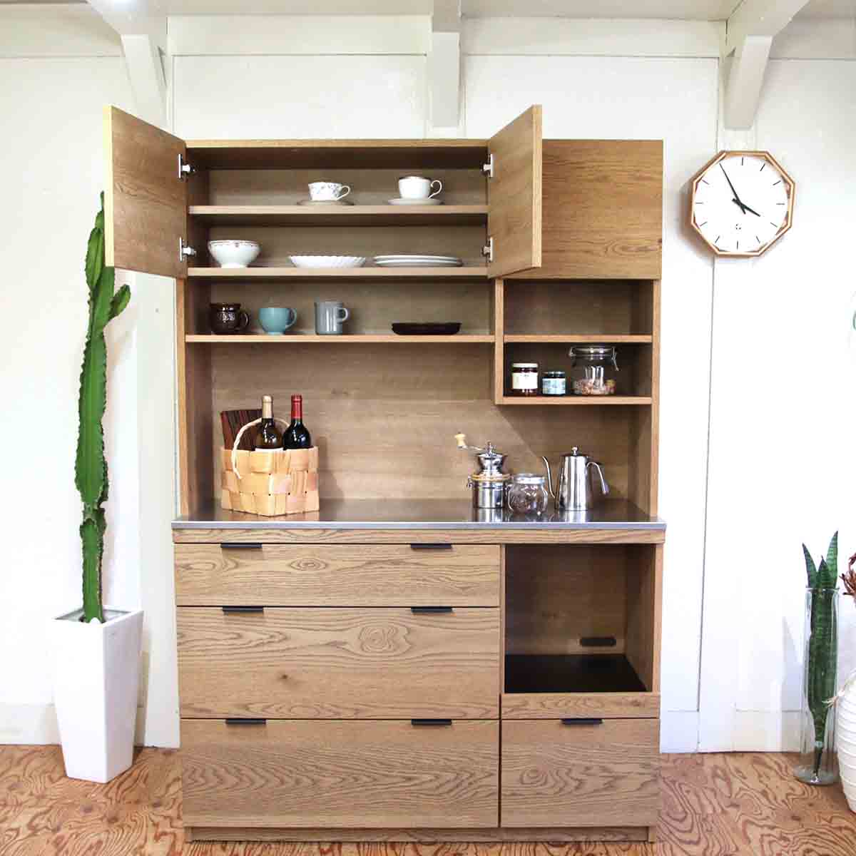 ウニコ / unico アディ キッチンボード 中古 カップボード 食器棚