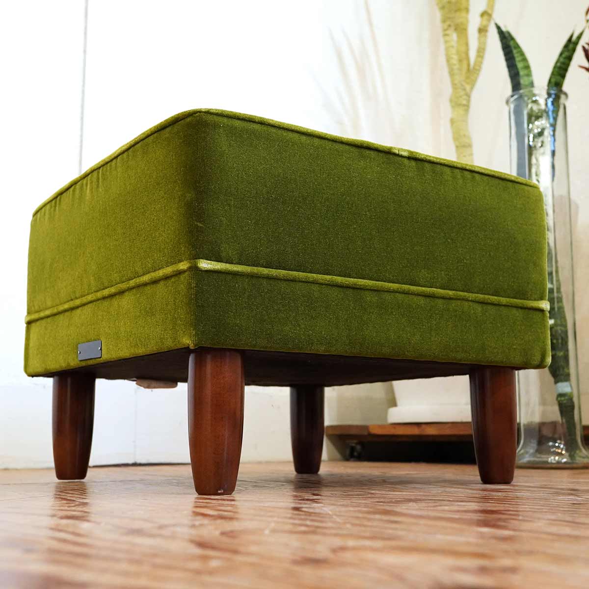 カリモク60 / karimoku60 オットマン モケットグリーン 中古 レトロ