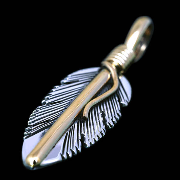 再入荷】ナバホ族 Harvey Mace 12KGF イーグルフェザー ペンダント XS