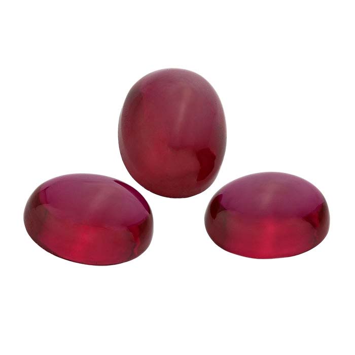 Lab-Grown Ruby Oval Cabochon - RioGrande