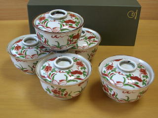 有田焼 万歴赤絵円がし碗 掛の谷窯