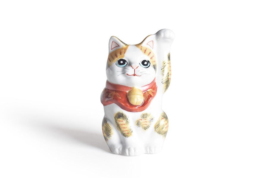 h*a様 【希少・美品】九谷焼 招き猫 眠り猫 金彩色絵 紅葉文 縁起物