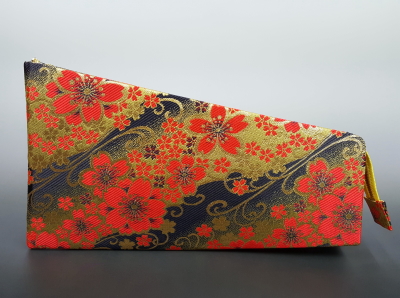 美品 三味線バチと花柄ケース べっこう 美品 三味線バチと