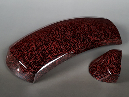 津軽三味線胴掛け（七々子塗）・ブラックレッド