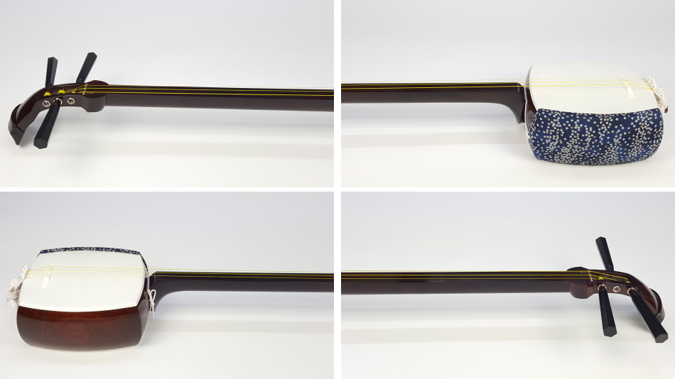 三味線 紫檀 丸打胴 細棹 一本溝 合成皮 【公式通販】