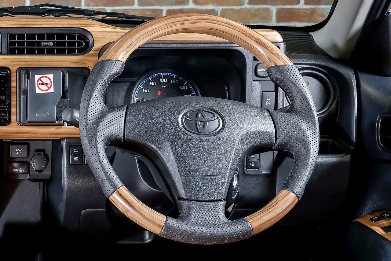 ウッドステアリング 木製&革製 アンティーク ウッド ステアリング