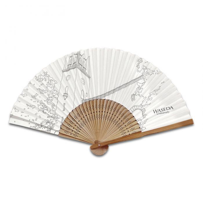 WASEDA-SHOP【早稲田大学オフィシャルグッズ販売】-片面貼り扇子(大隈講堂)