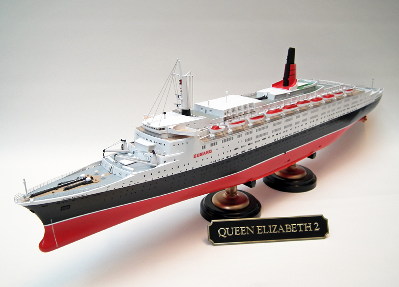 RMSクイーンエリザベス2 (GSIクレオス 1/450)＞ 艦船プラモデル製作
