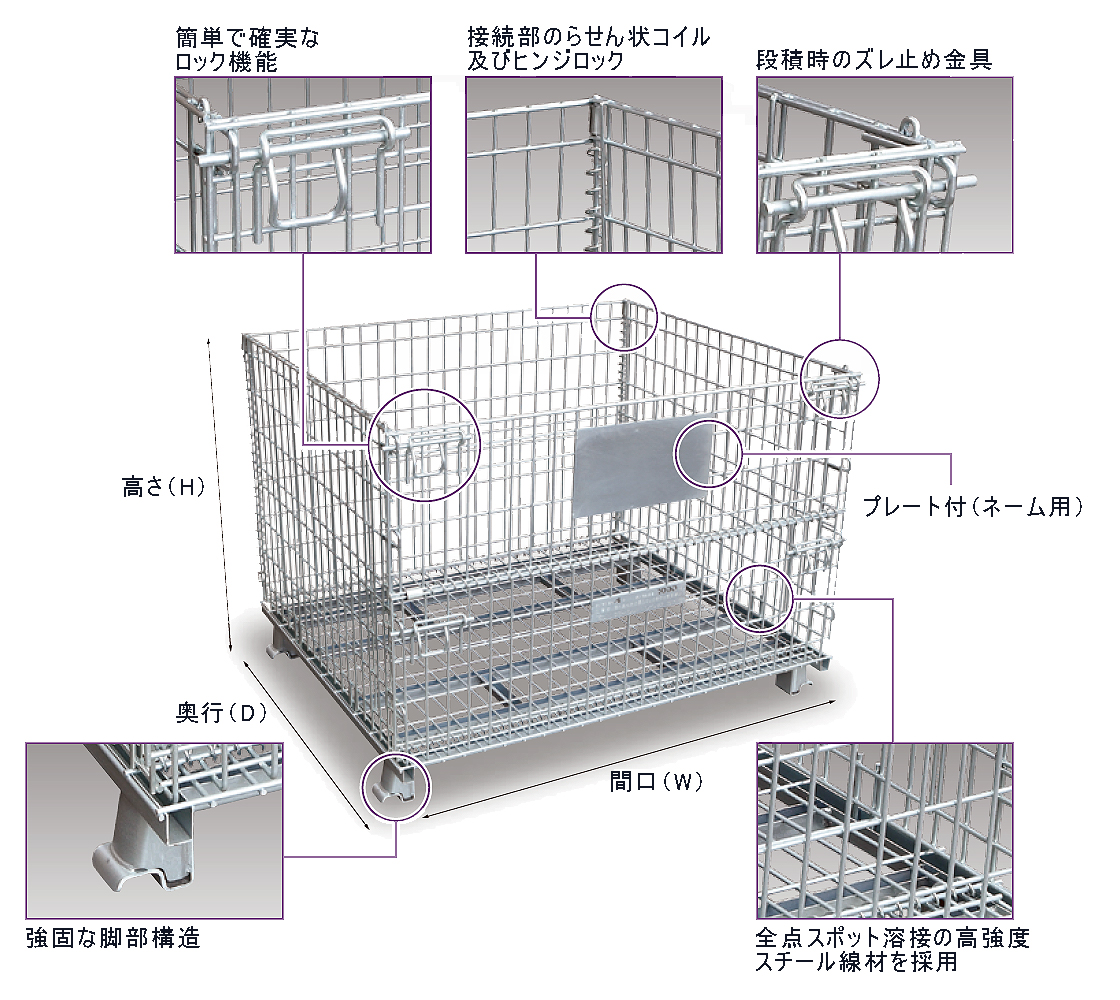 メッシュパレット（看板付）/M611PA-J1BX | シロ産業 |