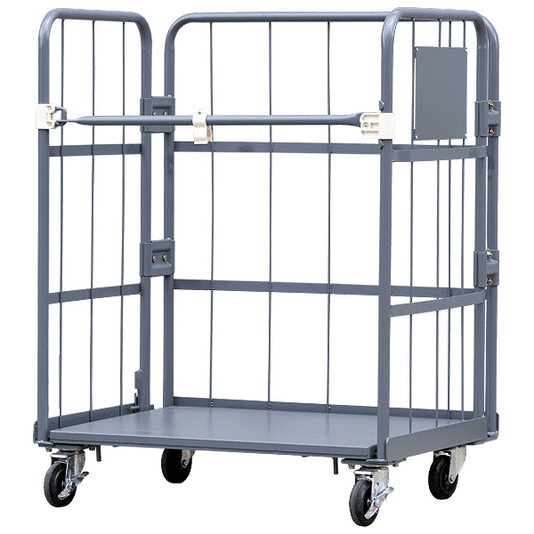 軽量コンパクト折畳カゴ台車200Kgブルーグレー色/M2559MR-200BG | シロ