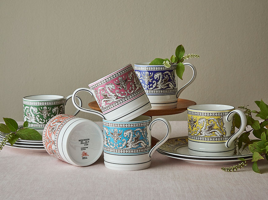 パンジー】フロレンティーン・ターコイズ・ピンク ジノリ 中プレート