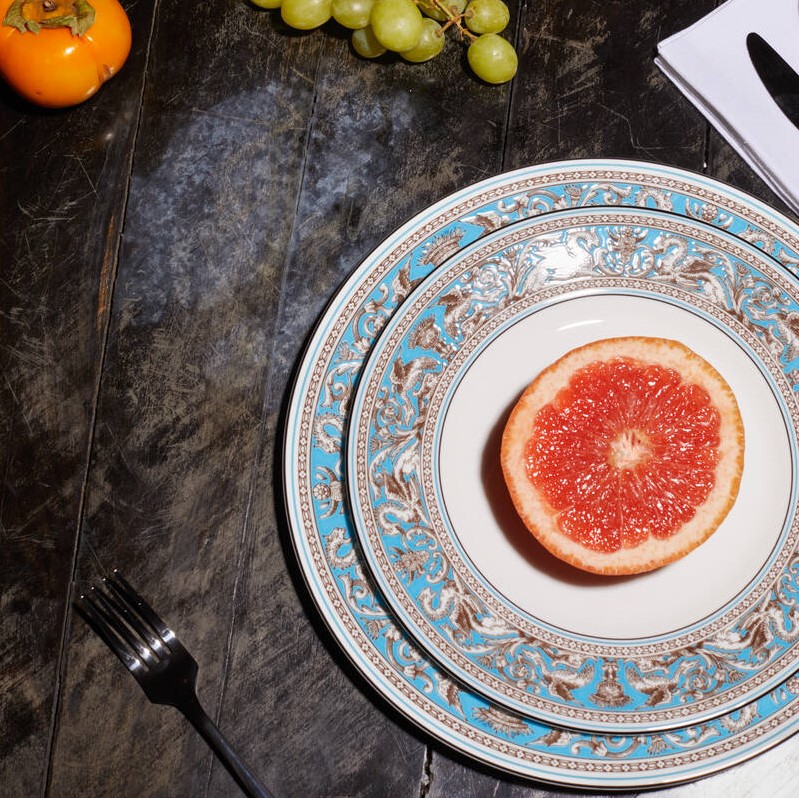 パンジー】フロレンティーン・ターコイズ・ピンク ジノリ 中プレート