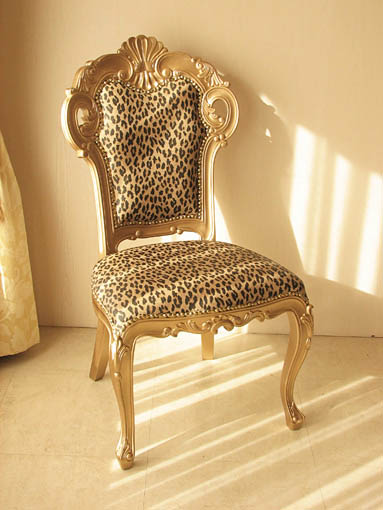 ♡ アンティーク ヒョウ柄 猫脚 ダイニングチェア ♡ ♡アンティーク