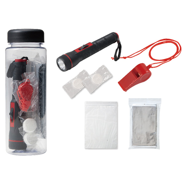 スリムな防災ボトル お役立ち6点セット｜名入れして記念品は景品卸センター
