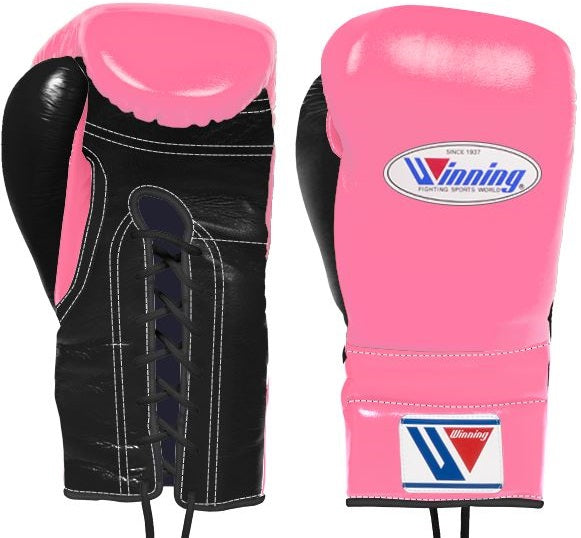 Winning Lace-up Boxing Gloves - Pink · Black – WJapan Boxing