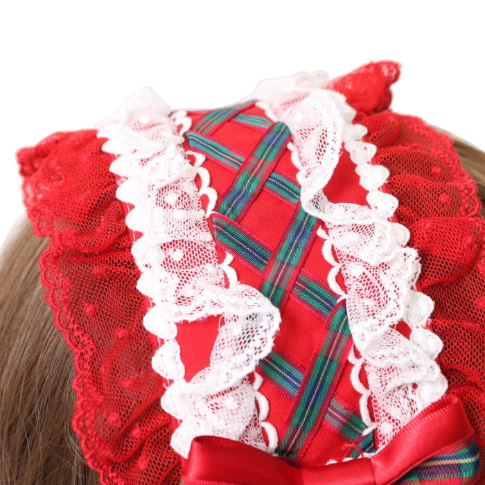 USED】タータンチェックリボンヘッドドレス | Angelic Pretty