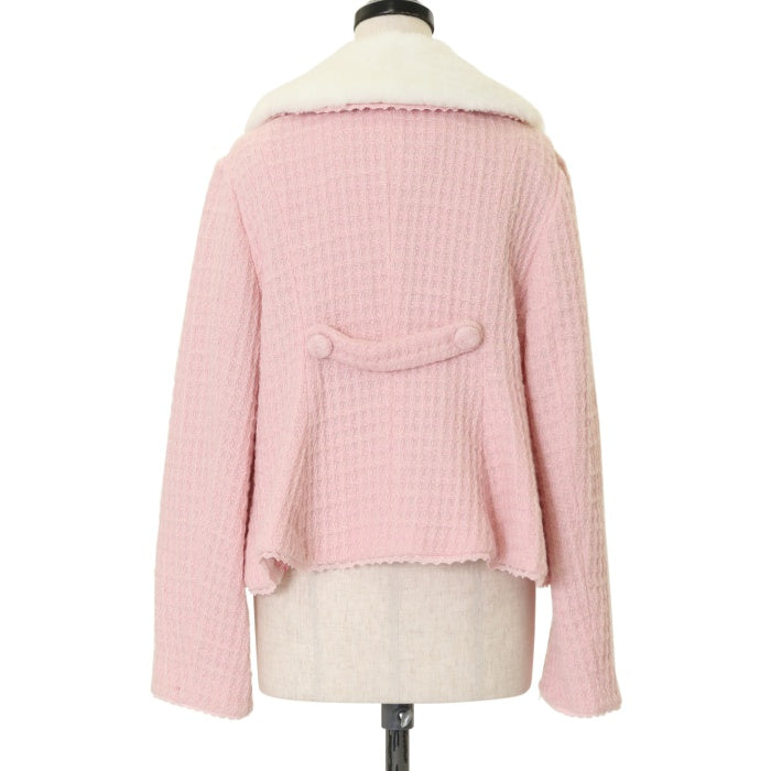 ファンシーリボンショートコート(ラメワッフル)