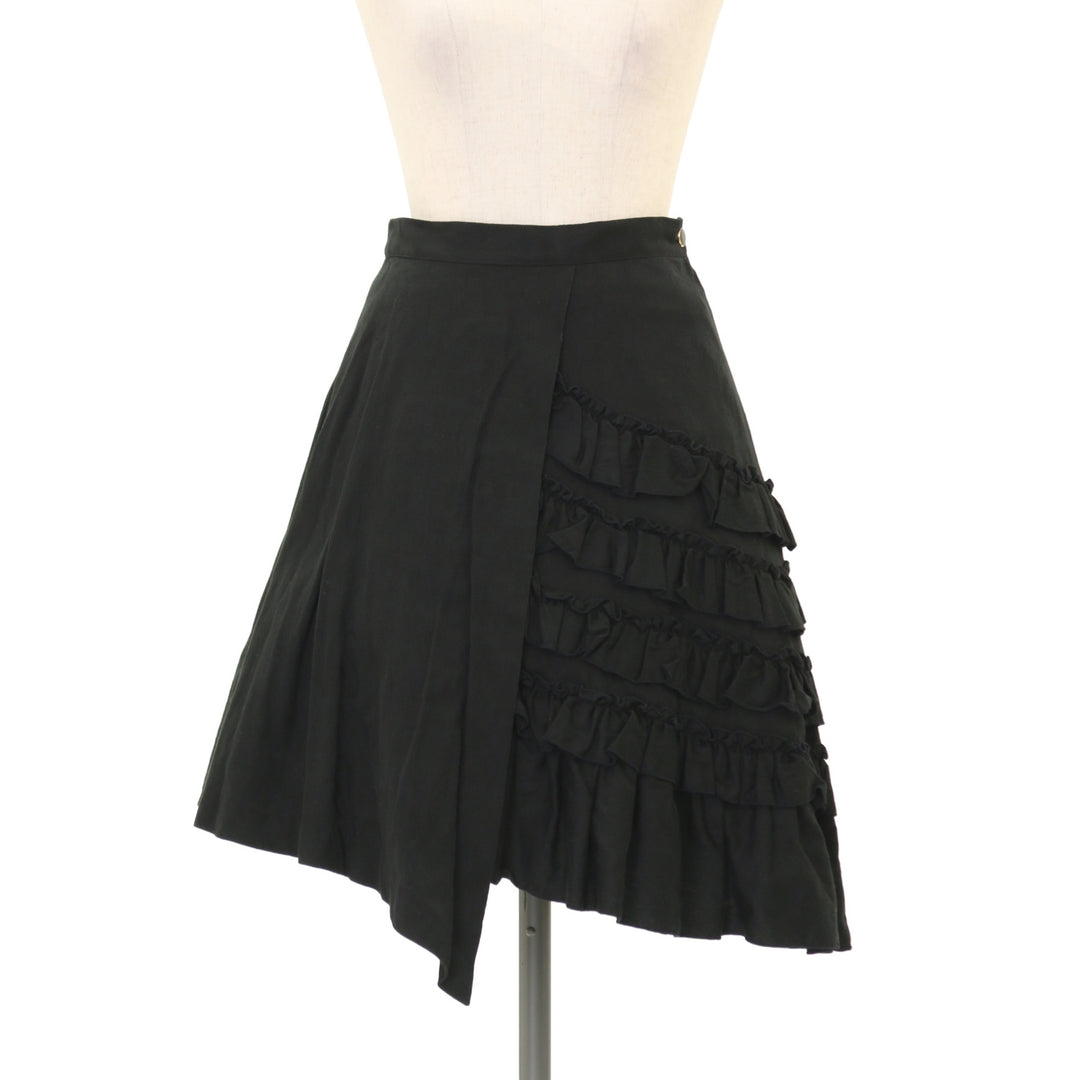 USED】【PEACENOW/Mサイズ】フリルアシンメトリースカート | BLACK
