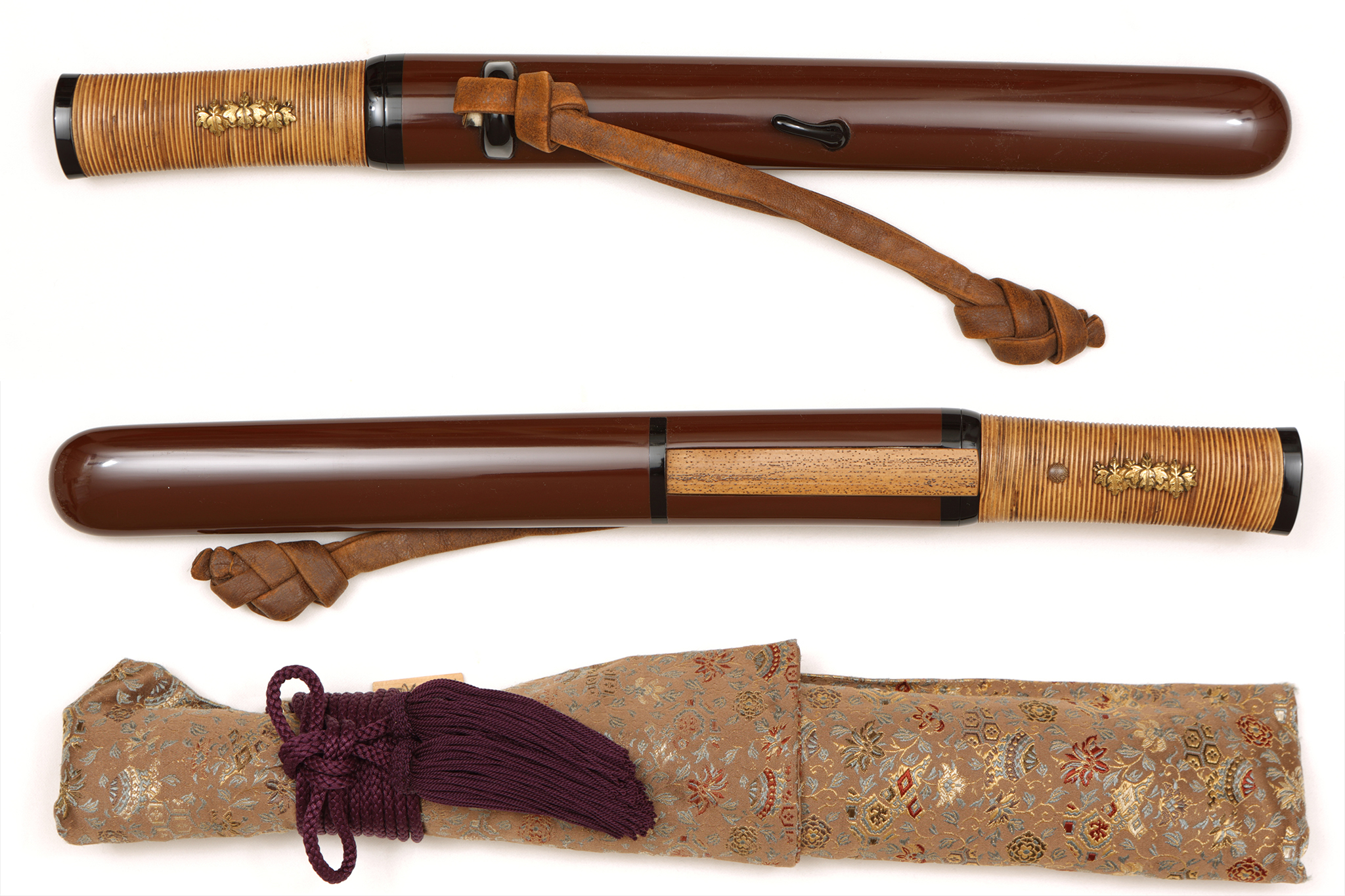 コ*ー様 追加写真あり 江戸時代 短刀の束と笄と鞘