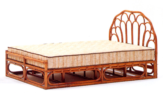 籐・ラタンのシングルベッド本体フレームのみ/W100×D200×H100（SH27