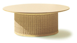 受注生産品】籐・ラタンの丸テーブル/デザイン：剣持勇/直径900×H360MM