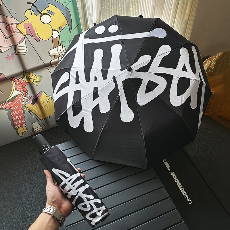 ステューシー アンブレラ 折りたたみ傘 ワンタッチ 軽量 自動開閉