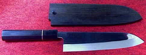 土佐刃物・包丁工房・オリジナル包丁・・三徳包丁／本焼き牛刀／身卸正夫