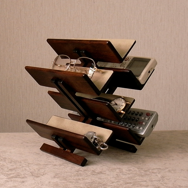 リモコンラック [6ヵ所の収納スペース,起毛状の布貼り,リモコン,眼鏡