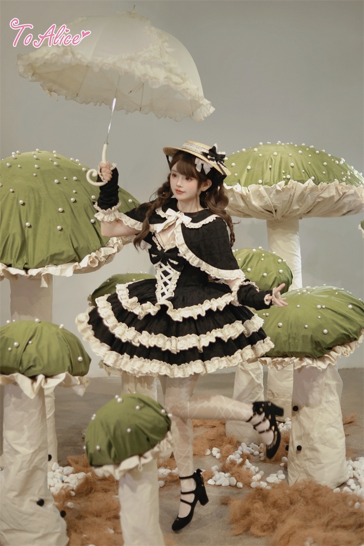 ToAlice】ダークプリンセスうさ耳リボン付きケープ - To Alice